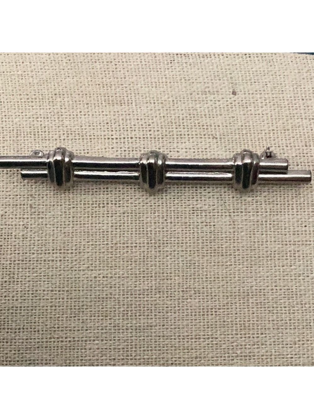 Vintage Omient Bamboo silvertone brooch 3” 0305